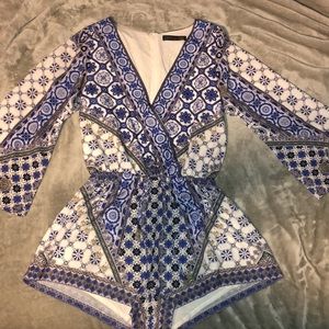 White Fox V - Neck Romper